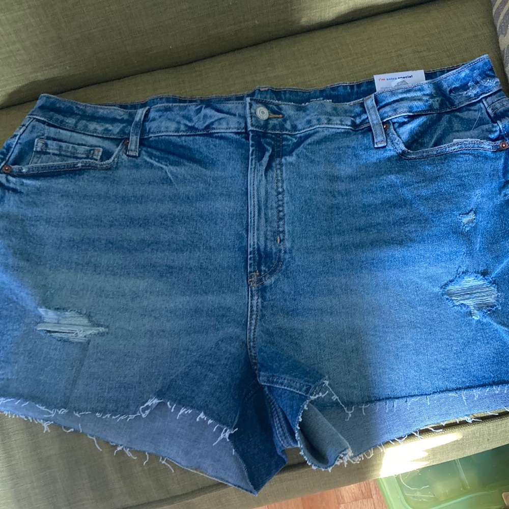 Plus size denim shorts